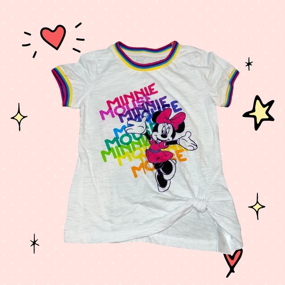 Minnie Mouse Ringer Tee Shirt (Small 5/6) - Picture 1 of 7